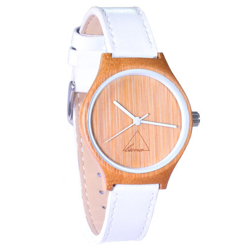 Wooden Watch | The White Hana Womens Bamboo Watch